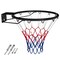 Black Basketball Rim with Net and Accessories Kit 18” Metal Frame for Indoor or Outdoor Play